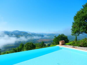 over the infinity pool at Bellaugello Gay Country House, near Tuscany, Italy
